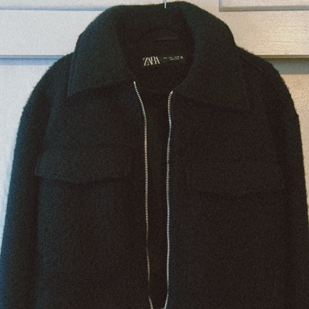 Zara Women's Wool Bouclé Cropped Jacket